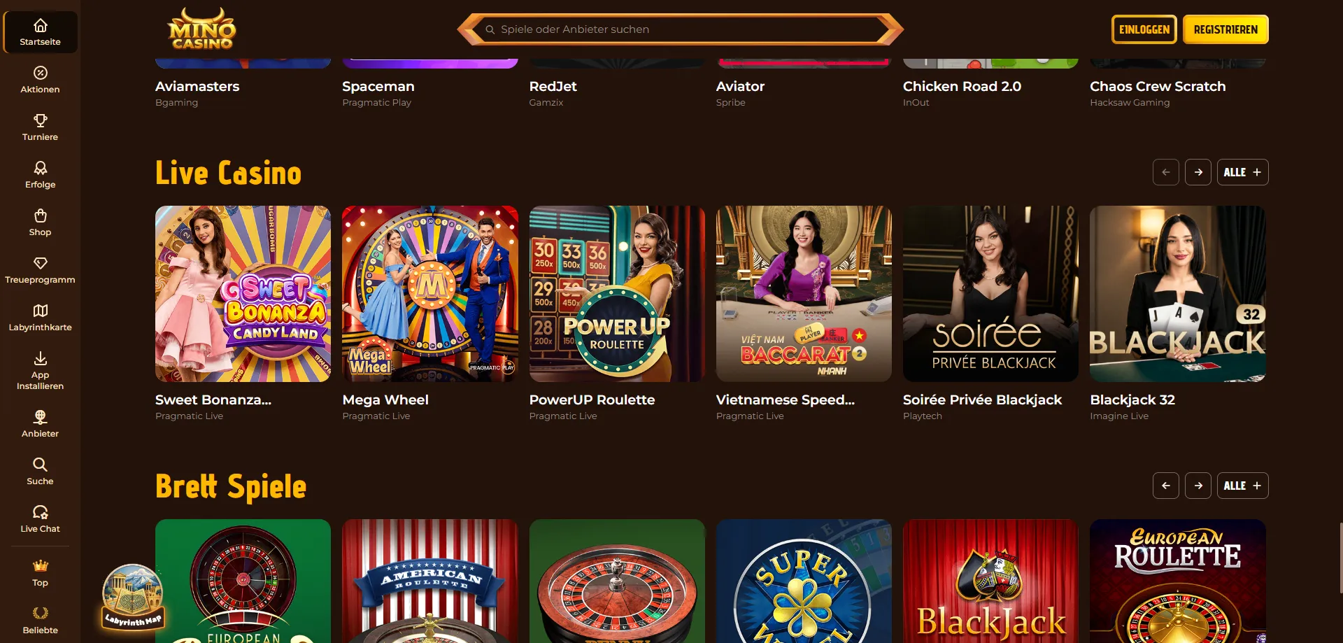 Mino Casino Live Casino Echtzeit Dealer Tische &Ouml;sterreich
